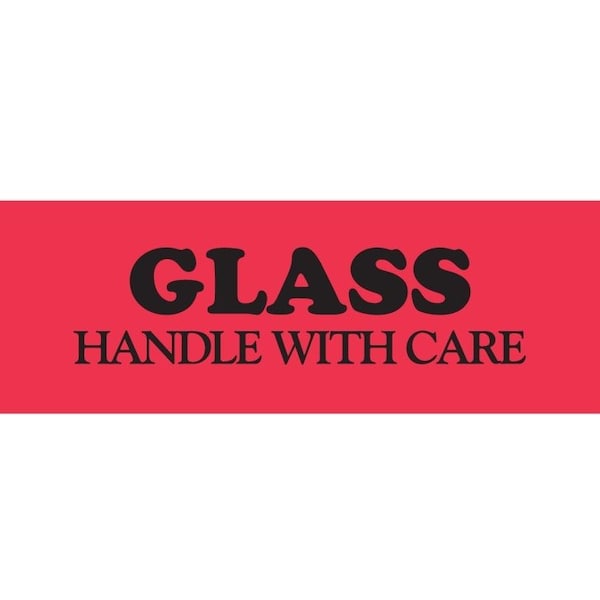 Label, DL8411, GLASS HANDLE WITH CARE, 1-1/2" X 4"