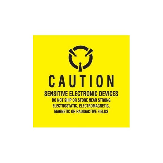 Label, DL9090, CAUTION SENSITIVE ELECTRONIC DEVICES, 2" X 2"