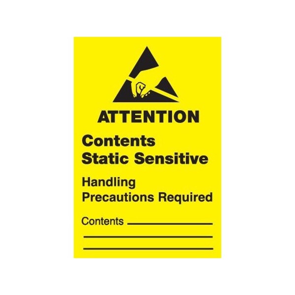 Label, DL9110, ATTENTION CONTENTS STATIC SENSITIVE, 1" X 1-1/2"