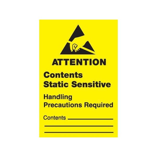 Label, DL9110, ATTENTION CONTENTS STATIC SENSITIVE, 1" X 1-1/2"