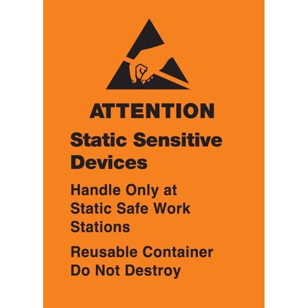 Label, ATTENTION STATIC SENSITIVE DEVICES - REMOVABLE ADHESIVE, 4"X4"