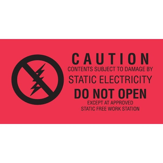 Label, DL9150, CAUTION STATIC ELECTRICITY, 1-1/2" X 3"
