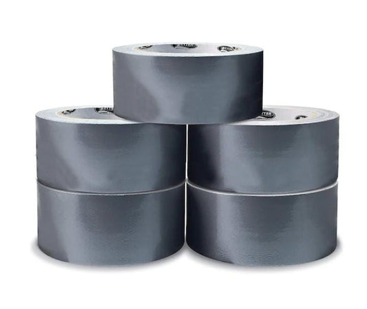 Duct Tape, Heavy Duty, 7.3mil, 1.88 Inch x 30 Yards Per Roll, Easy Tear, Silver, 5PK