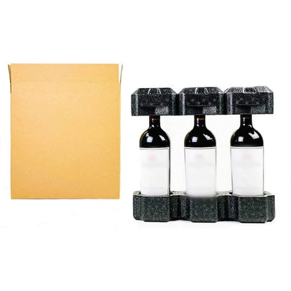 Universal Wine Shipping Box, Triple Bottle, 4 Count