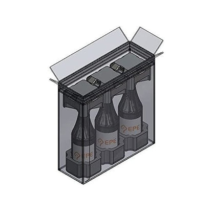 Universal Wine Shipping Box, Triple Bottle, 4 Count