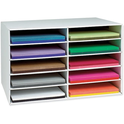 Classroom Keepers® 12 x 18 Construction Paper Storage, 10-Slot, White