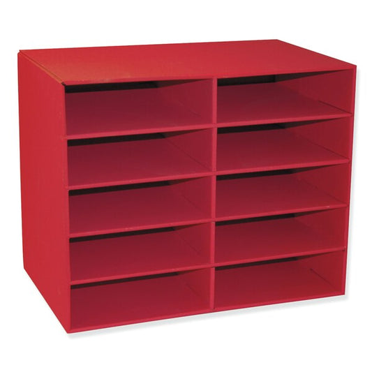 Classroom Keepers® 10-Shelf Organizer, Red, 17"H x 21"W x 12.88"D