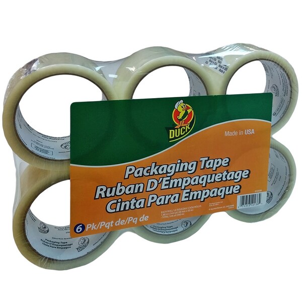 Duck Standard Packing Tape- 1.88" x 54yds- Clear, PK 6
