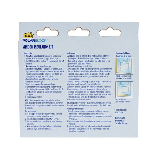 M-D Building Products Clear Indoor Insulation Kit 62 in. W X 42 in. L