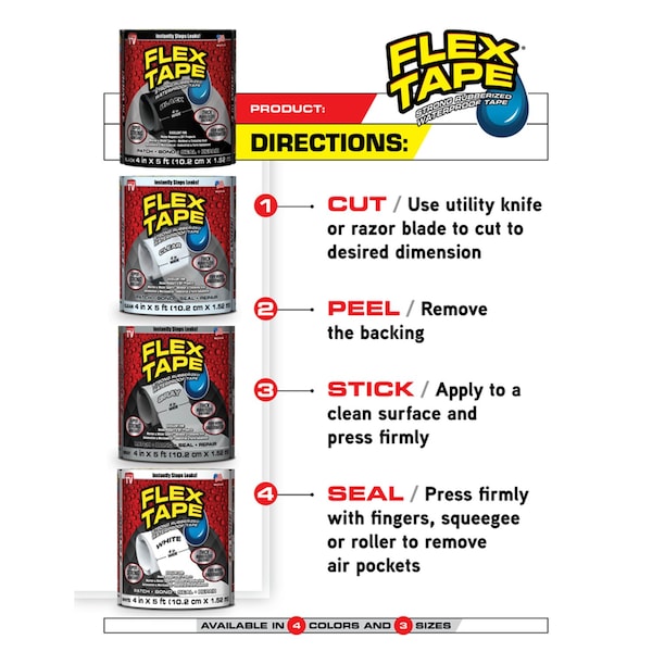 Flex Seal Family of Products Flex Tape MAX 8 in. W X 25 ft. L Clear Waterproof Repair Tape