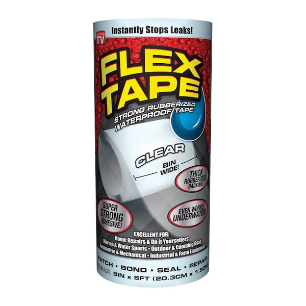 Flex Seal Family of Products Flex Tape 8 in. W X 5 ft. L Clear Waterproof Repair Tape