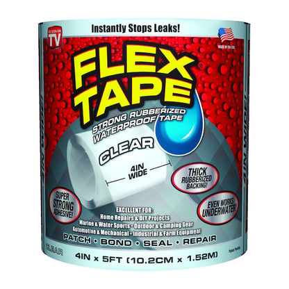 Flex Seal Family of Products Flex Tape 4 in. W X 5 ft. L Clear Waterproof Repair Tape