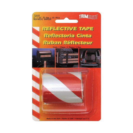 Trim Brite 2 in. W X 24 in. L Red/White Reflective Tape 1 pk