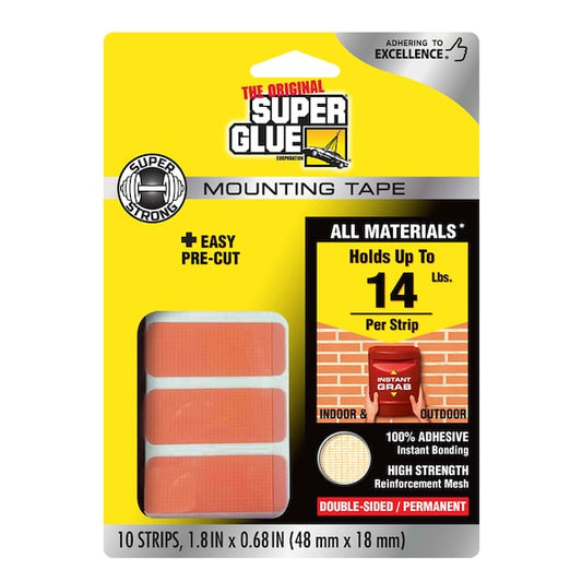 The Original Super Glue Super Strong 1.8 in. L X 0.68 in. W Double-Sided Mounting Strips