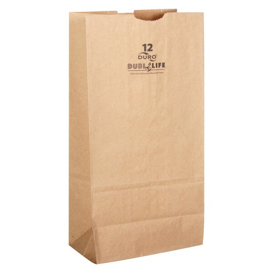 Recycled Paper Brown Shopping Bag 500 pk 7.125 in. H X 4.375 in. W X 13.6875 in. L