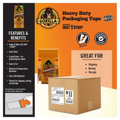 Gorilla 2.88 in. W X 35 yd L Heavy-Duty Packaging Tape with Dispenser
