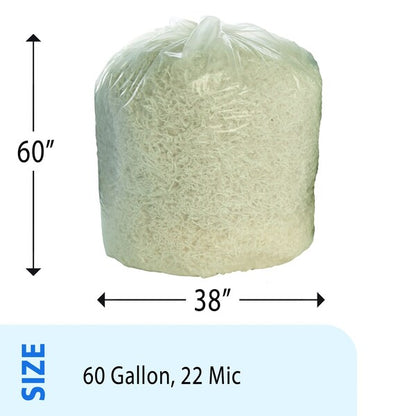 HDPE ProPerformance Coreless Bags 60 Gallon Bags Case of 150 bags, 150PK