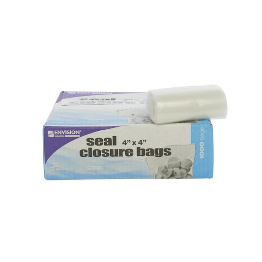 Clear Resealable Zipper Seal Storage Bags 4 x 4 Case of 1000 Bags, 1000PK
