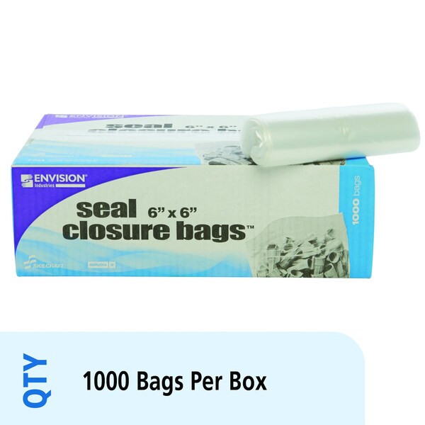 Clear Resealable Zipper Seal Storage Bags 6 x 6 Case of 1000 Bags, 1000PK
