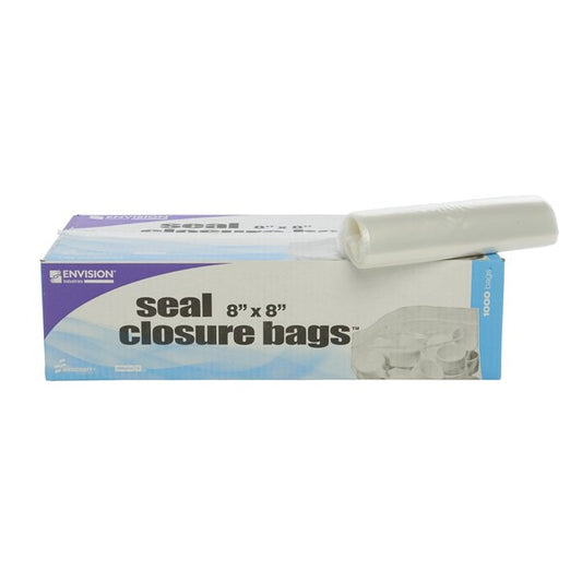Clear Resealable Zipper Seal Storage Bags 8 x 8 Case of 1000 Bags, 1000PK