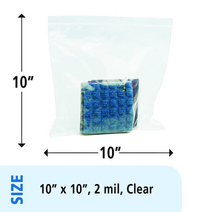 Clear Resealable Zipper Seal Storage Bags 10 x 10 Case of 500 Bags, 500PK