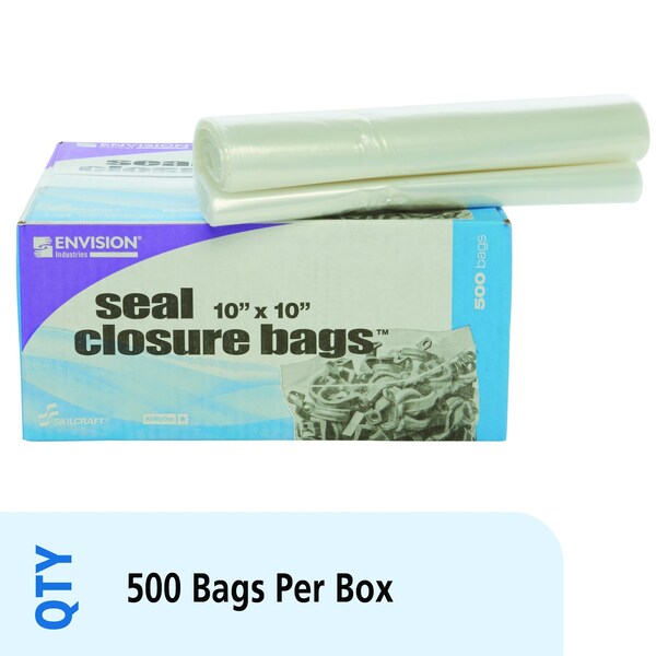 Clear Resealable Zipper Seal Storage Bags 10 x 10 Case of 500 Bags, 500PK