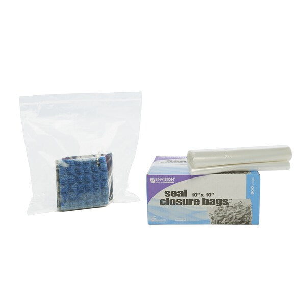 Clear Resealable Zipper Seal Storage Bags 10 x 10 Case of 500 Bags, 500PK