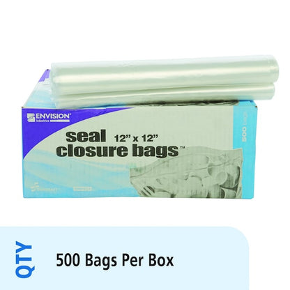 Clear Resealable Zipper Seal Storage Bags 12 x 12 Case of 500 Bags, 500PK