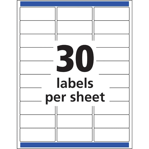Clear Easy Peel Mailing Label w/Sure Feed, Inkjet, 1x2.63, Clr, PK750