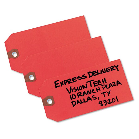 Unstrung Shipping Tags, 11.5 pt. Stock, 4.75 x 2.38, Red, 1000PK