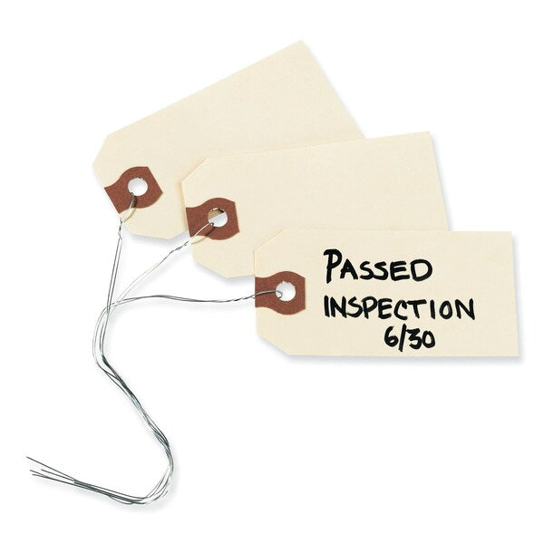 Double Wired Shipping Tags, 11.5 pt. Stock, 2.75 x 1.38, Manila, 1000PK