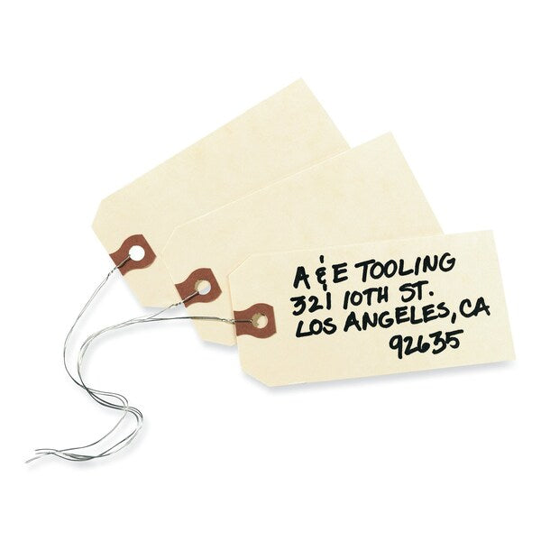 Double Wired Shipping Tags, 11.5 pt. Stock, 2.75 x 1.38, Manila, 1000PK