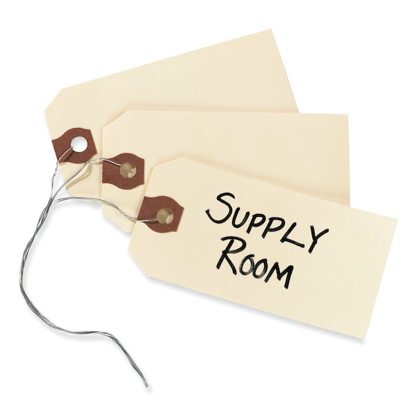 Double Wired Shipping Tags, 11.5 pt. Stock, 3.25 x 1.63, Manila, 1000PK