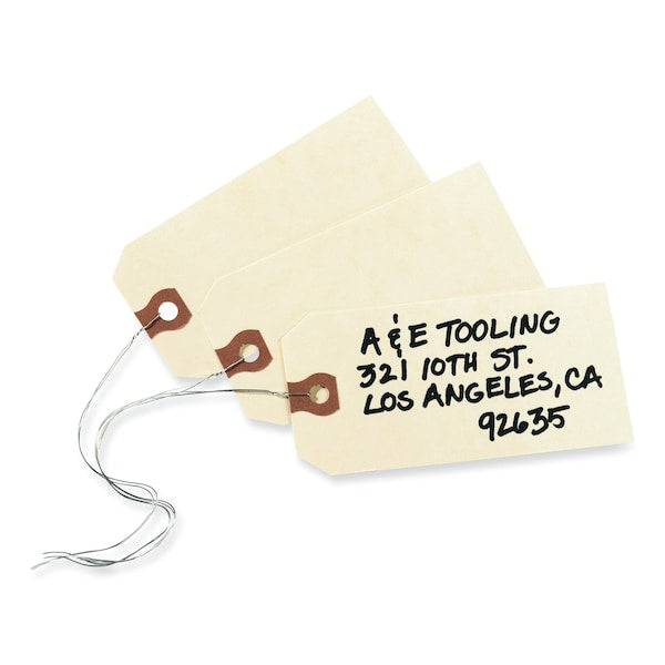 Double Wired Shipping Tags, 11.5 pt. Stock, 3.25 x 1.63, Manila, 1000PK