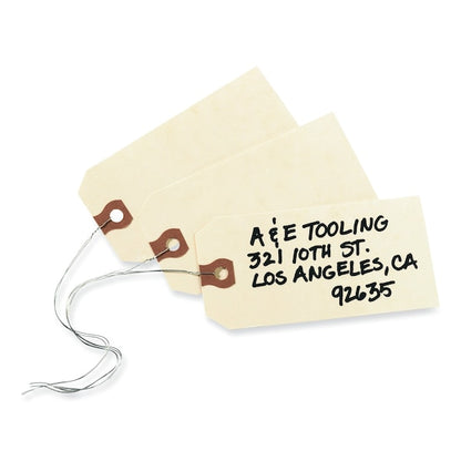 Double Wired Shipping Tags, 11.5 pt. Stock, 3.25 x 1.63, Manila, 1000PK