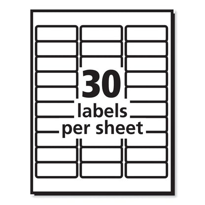 Labels, Laser Printers, 1 x 2.63, White, PK3000