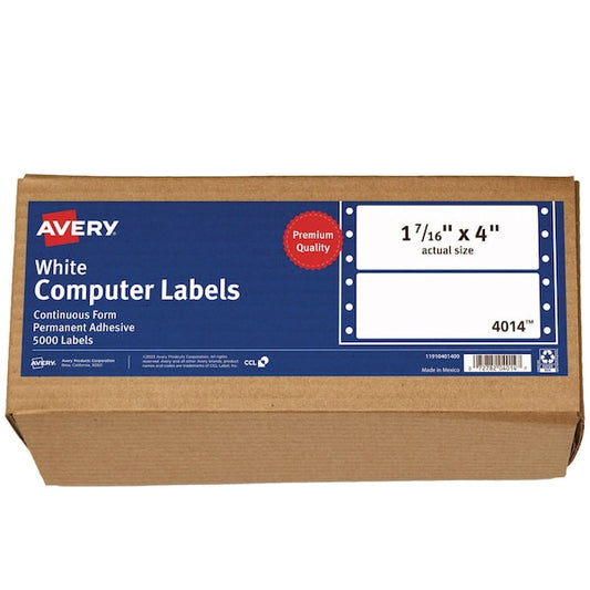 Dot Matrix Mailing Labels, White, PK5000