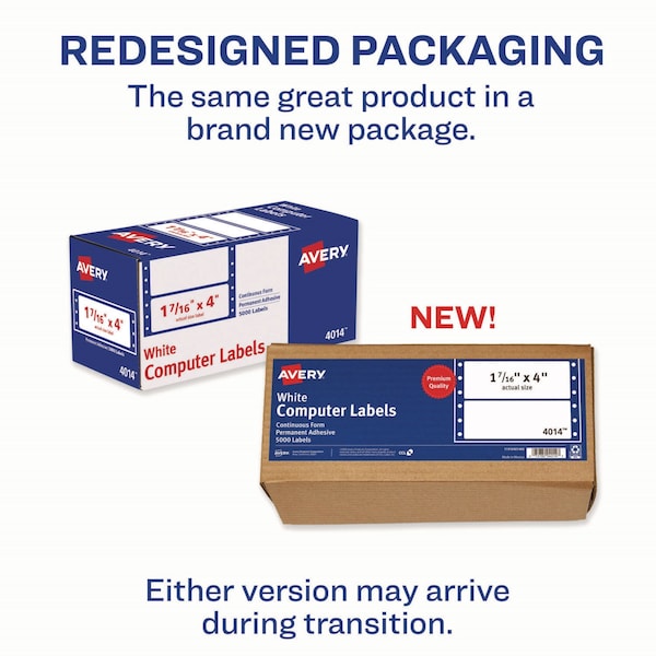 Dot Matrix Mailing Labels, White, PK5000