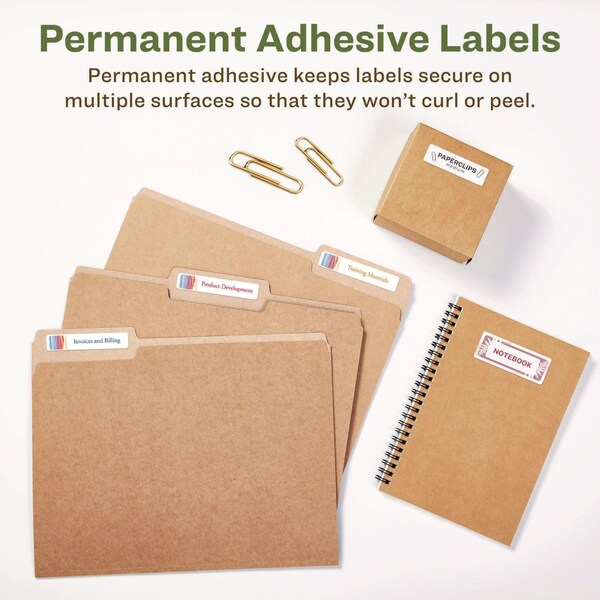 EcoFriendly Mailing Label, Inkjet/Laser Printers, 0.5x1.75, Wht, PK800
