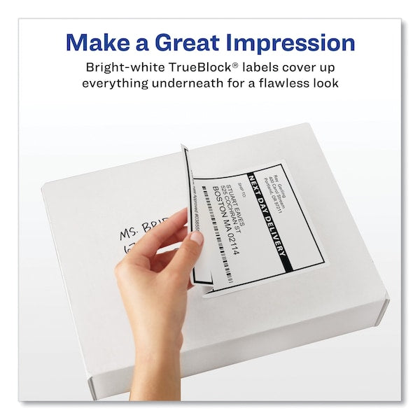 Shipping Labels w/TrueBlock Tech, Laser Printers, 3.33x4, White, PK600