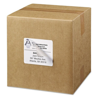 Shipping Labels w/TrueBlock Tech, Laser Printers, 3.33x4, White, PK600