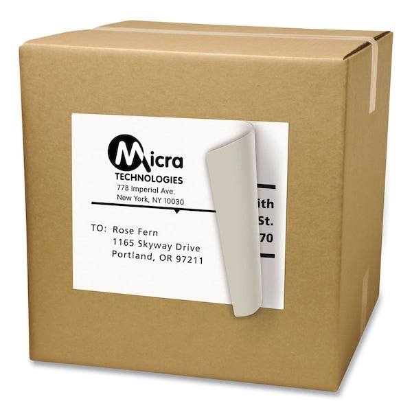 Shipping Labels w/TrueBlock Tech, Laser Printers, 8.5x11, White, PK100