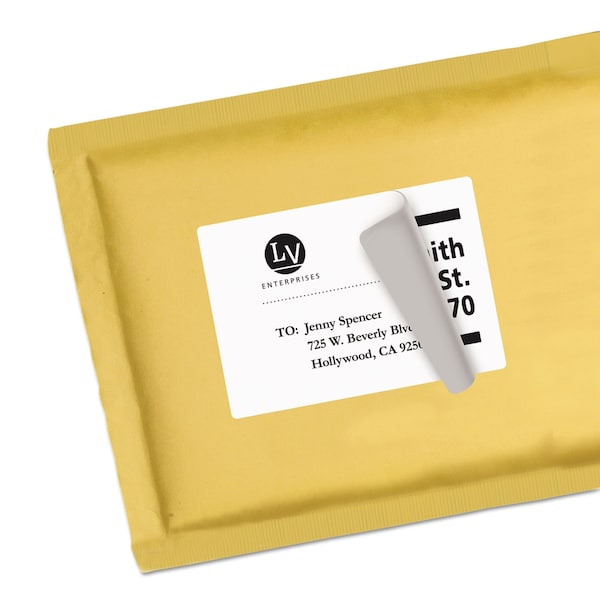 Shipping Labels w/TrueBlock, Laser Printers, 3.33 x 4, White, PK150