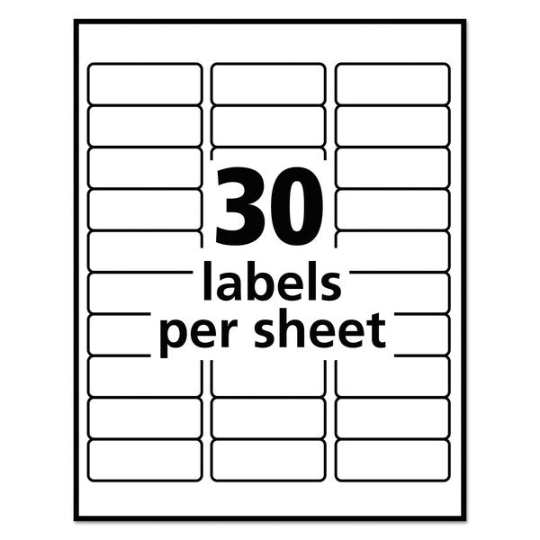 Repositionable Address Labels w/SureFeed, Laser, 1x2.625, Wht, PK3000