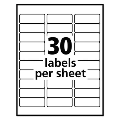 Repositionable Address Labels w/SureFeed, Laser, 1x2.625, Wht, PK3000