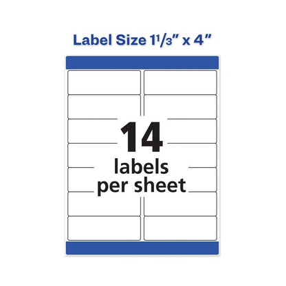 Address Labels w/TrueBlock and Sure Feed, Laser, 1.33x4, White, PK700