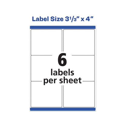 Shipping Labels w/TrueBlock and Sure Feed, Laser, 3.33x4, White, PK300