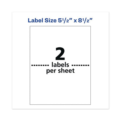 Waterproof Shipping Labels w/TrueBlock, Laser, 5.5x8.5, White, PK100