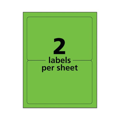 5-1/2" x 8-1/2" Neon Shipping Labels, Pk100