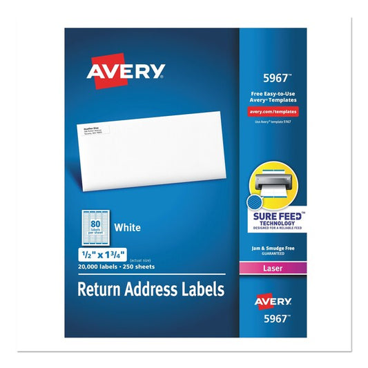 Mailing Labels, 80-Up, White, PK20000